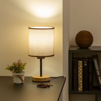 Brilagi - Настільна лампа NUBILA WOOD 1xE27/25W/230V дуб/коричневий