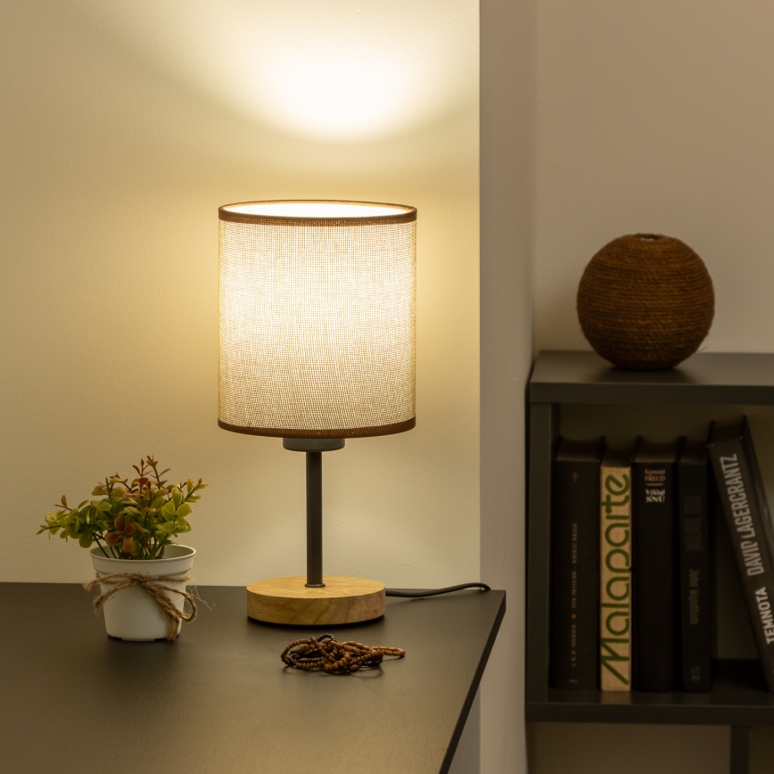 Brilagi - Настільна лампа NUBILA WOOD 1xE27/25W/230V дуб/коричневий