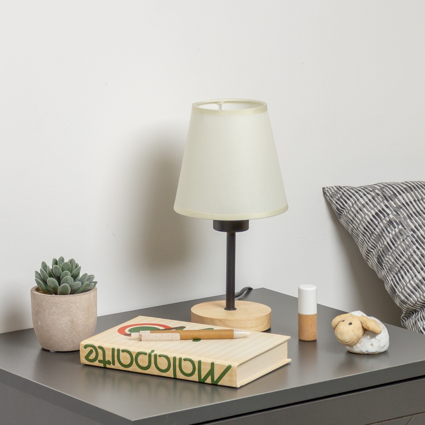 Brilagi - Настільна лампа NUBILA WOOD 1xE27/25W/230V дуб/кремовий