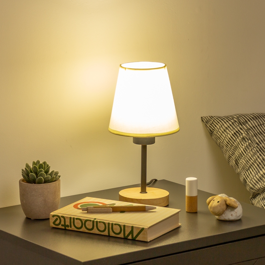 Brilagi - Настільна лампа NUBILA WOOD 1xE27/25W/230V дуб/кремовий