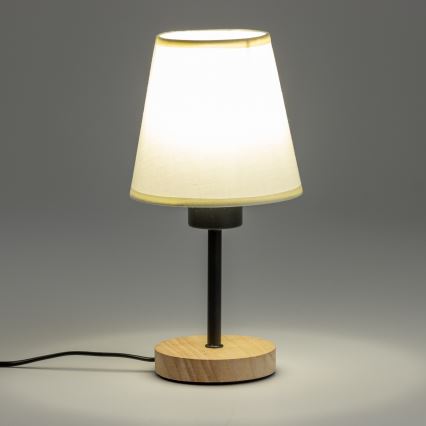 Brilagi - Настільна лампа NUBILA WOOD 1xE27/25W/230V дуб/кремовий