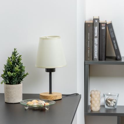 Brilagi - Настільна лампа NUBILA WOOD 1xE27/25W/230V дуб/кремовий