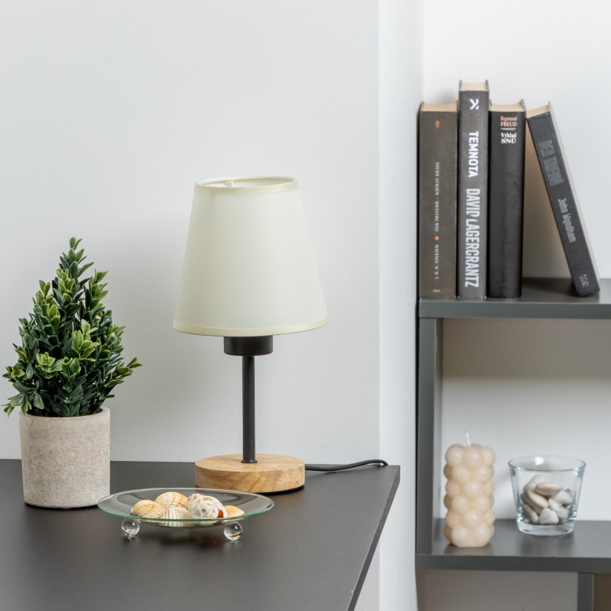 Brilagi - Настільна лампа NUBILA WOOD 1xE27/25W/230V дуб/кремовий