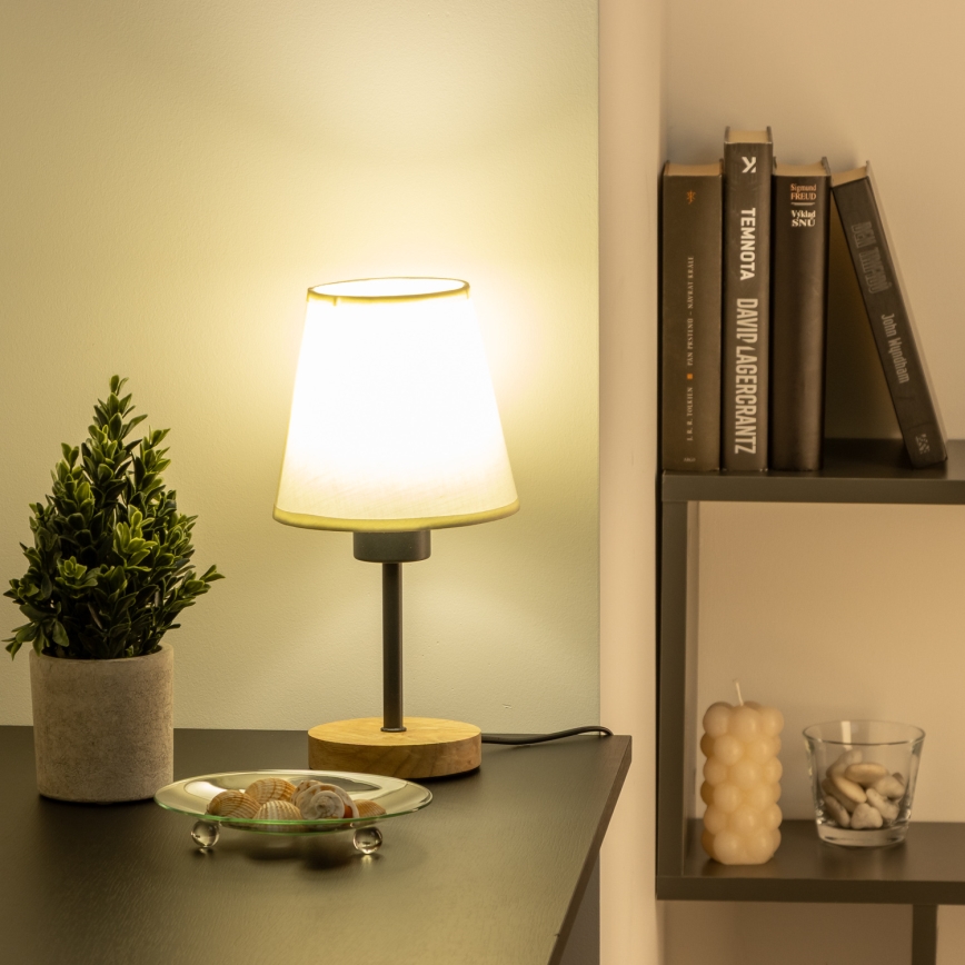 Brilagi - Настільна лампа NUBILA WOOD 1xE27/25W/230V дуб/кремовий