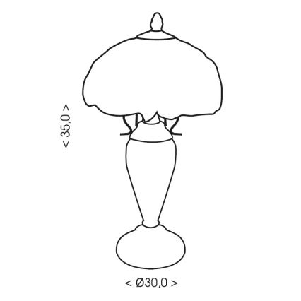 Брілагі - настільна лампа в стилі Тіффані МІРАБЕЛЛА, вітражна, 1×Е27/60 Вт/230 В + 1×Е14/40 Вт