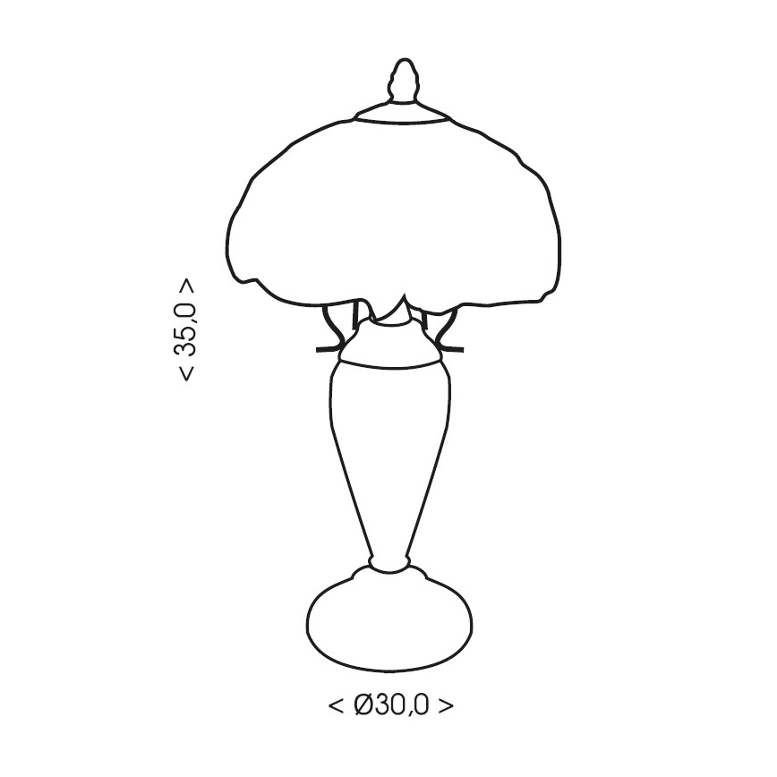 Брілагі - настільна лампа в техніці Тіффані ДЖАНГЛ 1xE27/60W/230V + 1xE14/40W