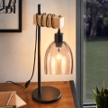 BRILAGI - Настільна лампа WOOD GLASS 1xE27/40W/230V коричнева/чорна/димчасто-бежева