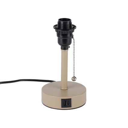 BRILAGI - Настільна лампа з USB-портом TABLON 1xE27/25W/230V бежева/чорна