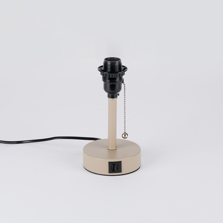 Brilagi - Настільна лампа з USB-портом TABLON 1xE27/25W/230V бежева