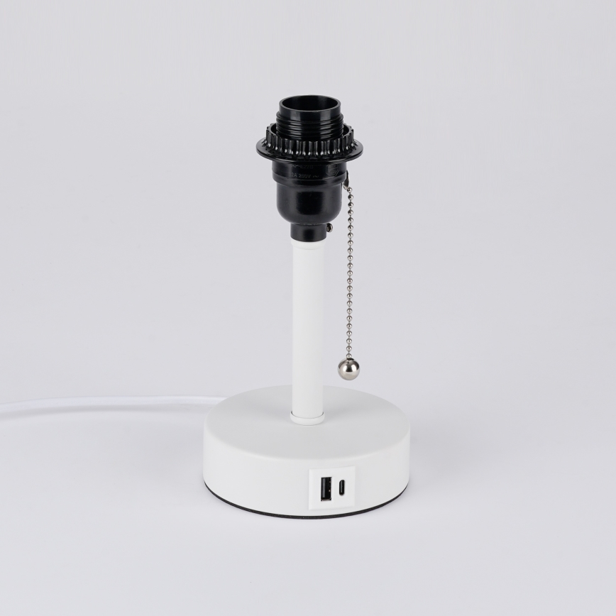 Brilagi - Настільна лампа з USB-портом TABLON 1xE27/25W/230V біла/бежева