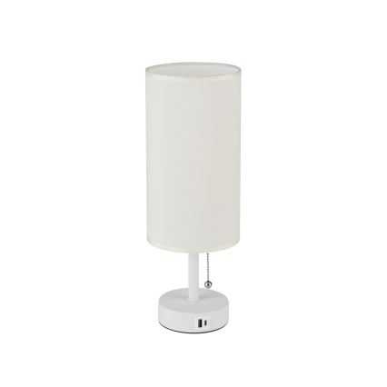 Brilagi - настільна лампа з USB-портом TABLON 1xE27/25W/230V біла/кремова