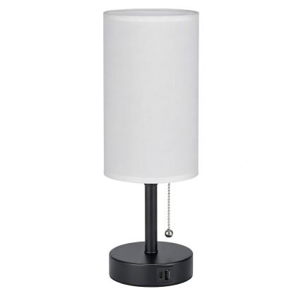 Brilagi - Настільна лампа з USB-портом TABLON 1xE27/25W/230V чорна/біла