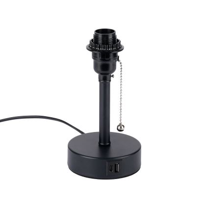 Brilagi - Настільна лампа з USB-портом TABLON 1xE27/25W/230V чорний/бежевий
