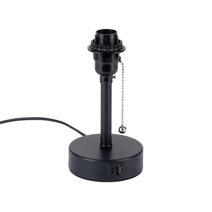 Brilagi - Настільна лампа з USB-портом TABLON 1xE27/25W/230V чорний/бежевий
