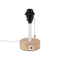Brilagi - Настільна лампа з USB-портом TABLON 1xE27/25W/230V дуб/біла