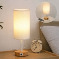 Brilagi - Настільна лампа з USB-портом TABLON 1xE27/25W/230V дуб/білий