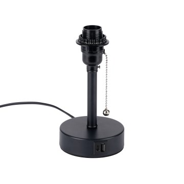 Brilagi - Настільна лампа з USB‑портом TABLON 1xE27/25W/230V чорна