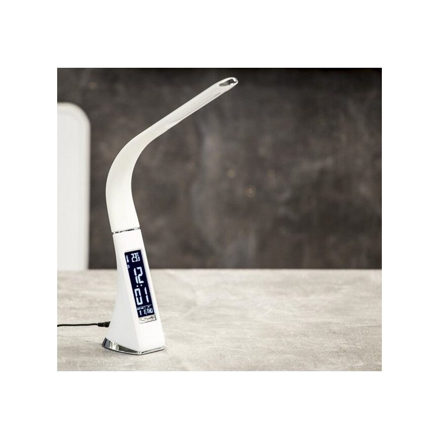 Brilagi - Настільна LED лампа з регулюванням яскравості та дисплеєм PELLE LED/7W/230V білий