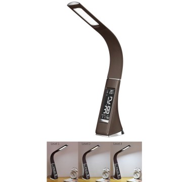 Brilagi - Настільна LED лампа з регулюванням яскравості та дисплеєм PELLE LED/7W/230V коричневий