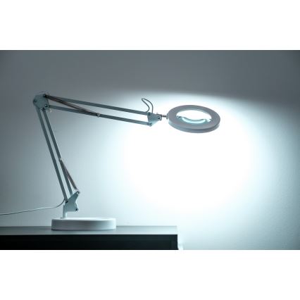 Brilagi - Настільна LED лампа з регулюванням яскравості та із лупою LENS LED/12W/5V 3000/4200/6000K білий