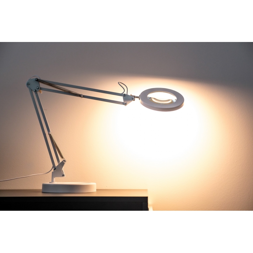 Brilagi - Настільна LED лампа з регулюванням яскравості та із лупою LENS LED/12W/5V 3000/4200/6000K білий