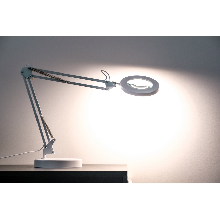 Brilagi - Настільна LED лампа з регулюванням яскравості та із лупою LENS LED/12W/5V 3000/4200/6000K білий