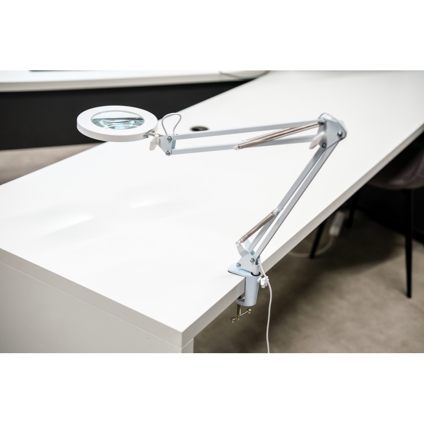 Brilagi - Настільна LED лампа з регулюванням яскравості та із лупою LENS LED/12W/5V 3000/4200/6000K білий