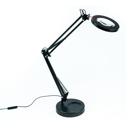 Brilagi - Настільна LED лампа з регулюванням яскравості та із лупою LENS LED/12W/5V 3000/4200/6000K чорний