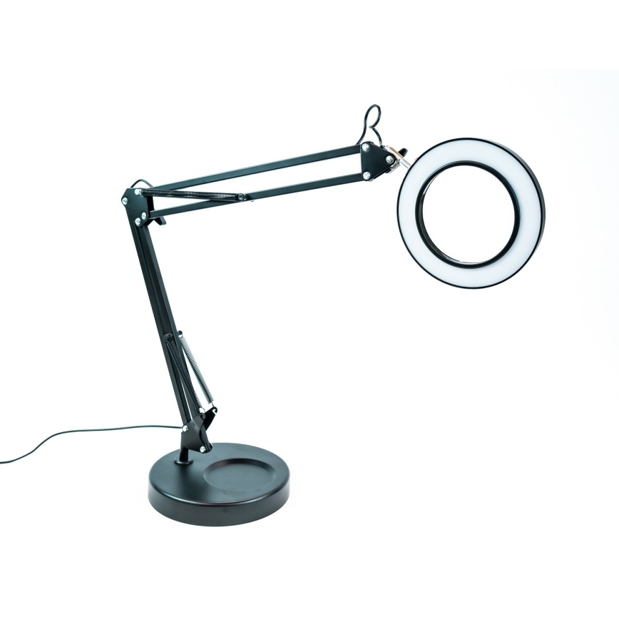 Brilagi - Настільна LED лампа з регулюванням яскравості та із лупою LENS LED/12W/5V 3000/4200/6000K чорний