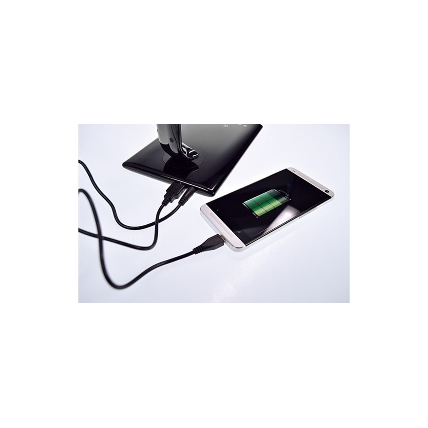 Brilagi - Настільна LED лампа з регулюванням яскравості USB роз'єм LED/12W/230V чорний