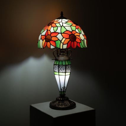 Brilagi - настільна вітражна лампа в стилі Тіффані SUNFLOWER 1xE27/60W/230V + 1xE14/40W