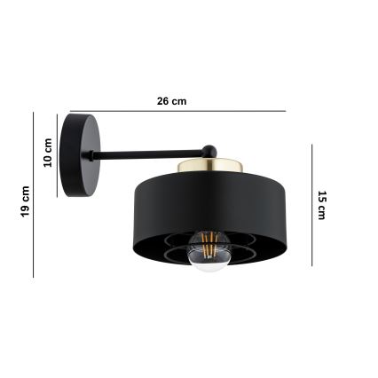 Brilagi - Настінна лампа 1xE27/60W/230V чорна/золота