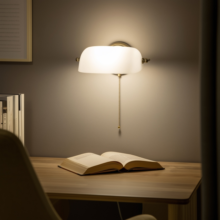 Brilagi - Настінна лампа BANK OFFICE 1xE27/60W/230V латунь/білий