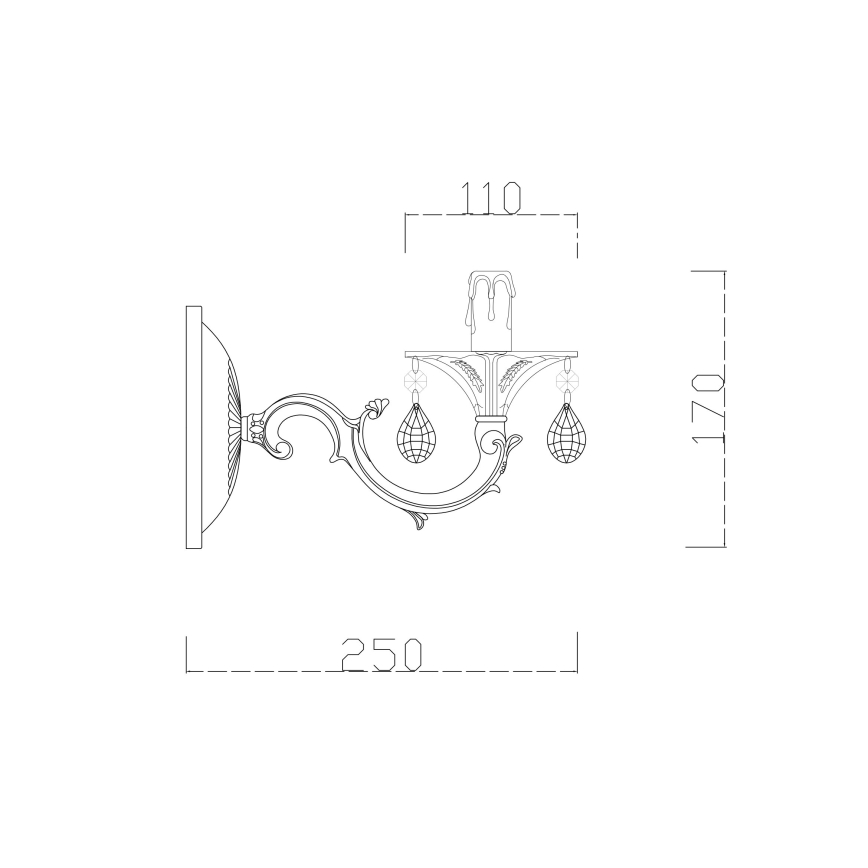 Brilagi - Настінна лампа CLASSIC 1xE14/60W/230V кремовий/патина