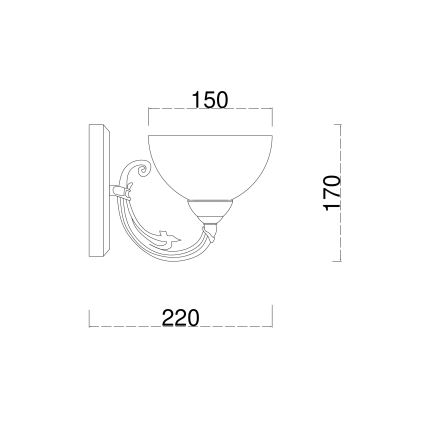 Brilagi - Настінна лампа CLASSIC 1xE27/60W/230V латунь