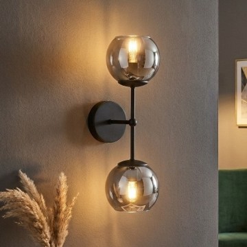 BRILAGI - Настінна лампа DIOR 2xE27/60W/230V чорна/димчасто-сіра