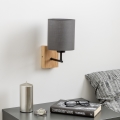 Brilagi - Настінна лампа NUBILA WOOD 1xE27/25W/230V дуб/антрацит