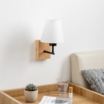 Brilagi - Настінна лампа NUBILA WOOD 1xE27/25W/230V дуб/білий