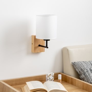 Brilagi - Настінна лампа NUBILA WOOD 1xE27/25W/230V дуб/білий