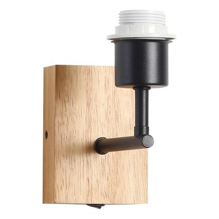 Brilagi - Настінна лампа NUBILA WOOD 1xE27/25W/230V дуб/чорна/світло-сіра