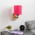 Brilagi - Настінна лампа NUBILA WOOD 1xE27/25W/230V дуб/рожевий