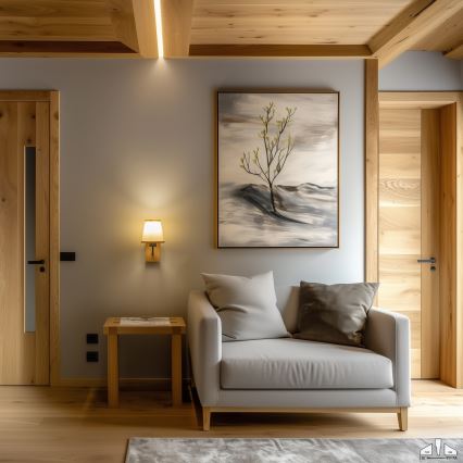 Brilagi - Настінна лампа NUBILA WOOD 1xE27/25W/230V дуб/світло-коричневий