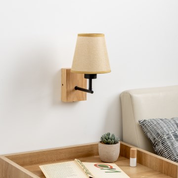 Brilagi - Настінна лампа NUBILA WOOD 1xE27/25W/230V дуб/світло-коричневий