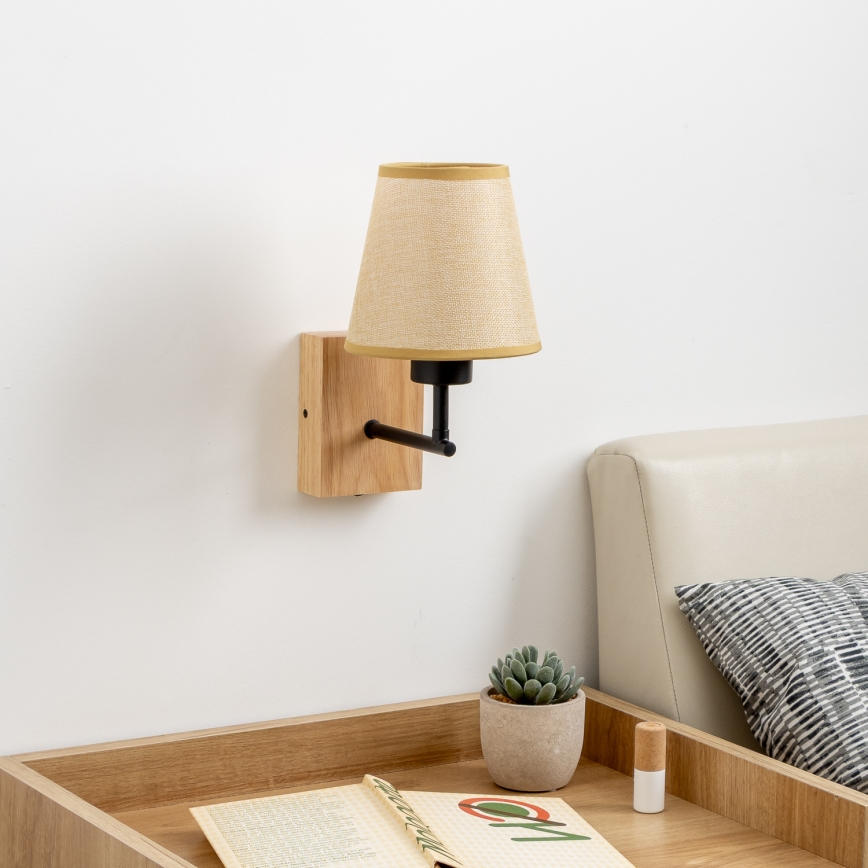 Brilagi - Настінна лампа NUBILA WOOD 1xE27/25W/230V дуб/світло-коричневий