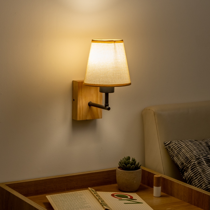Brilagi - Настінна лампа NUBILA WOOD 1xE27/25W/230V дуб/світло-коричневий