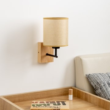 Brilagi - Настінна лампа NUBILA WOOD 1xE27/25W/230V дуб/світло-коричневий