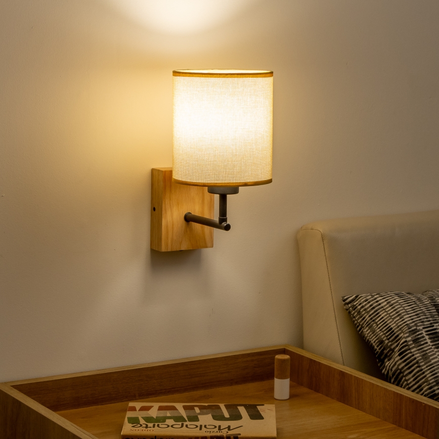 Brilagi - Настінна лампа NUBILA WOOD 1xE27/25W/230V дуб/світло-коричневий