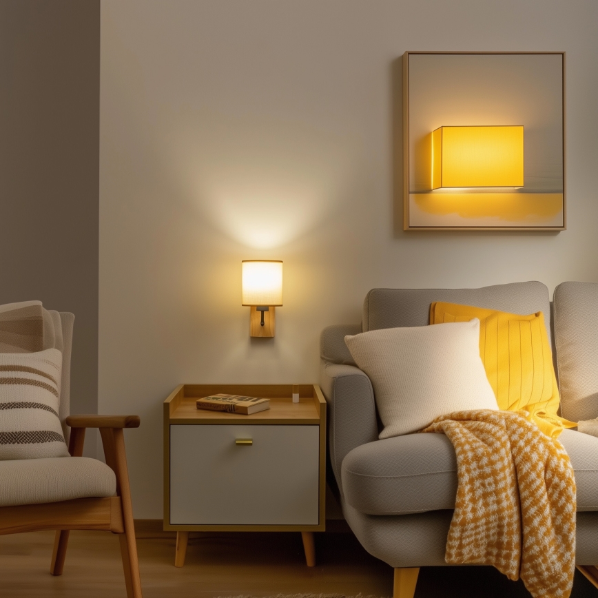 Brilagi - Настінна лампа NUBILA WOOD 1xE27/25W/230V дуб/світло-коричневий