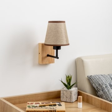 Brilagi - Настінна лампа NUBILA WOOD 1xE27/25W/230V дуб/коричневий