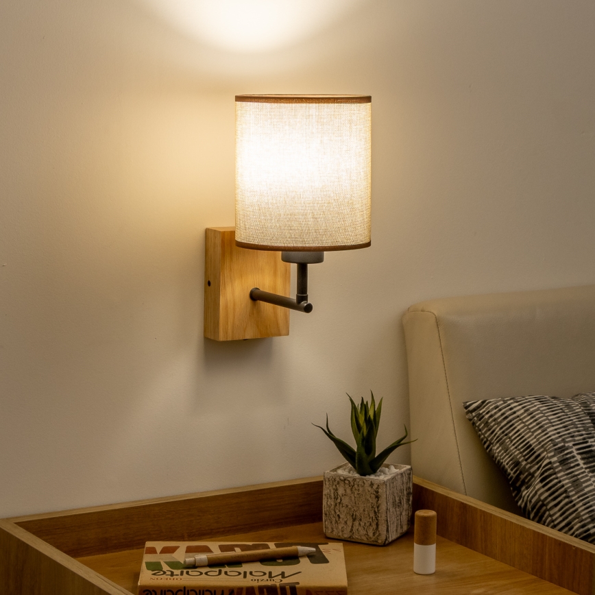 Brilagi - Настінна лампа NUBILA WOOD 1xE27/25W/230V дуб/коричневий